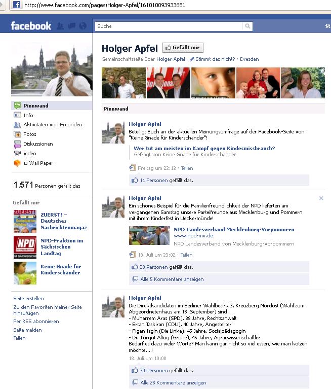 Dem Veranstalter der Kampagne gegen Kindesmissbrauch gefällt Holger Apfel Dem Veranstalter der Kampagne gegen Kindesmissbrauch gefällt Holger Apfel