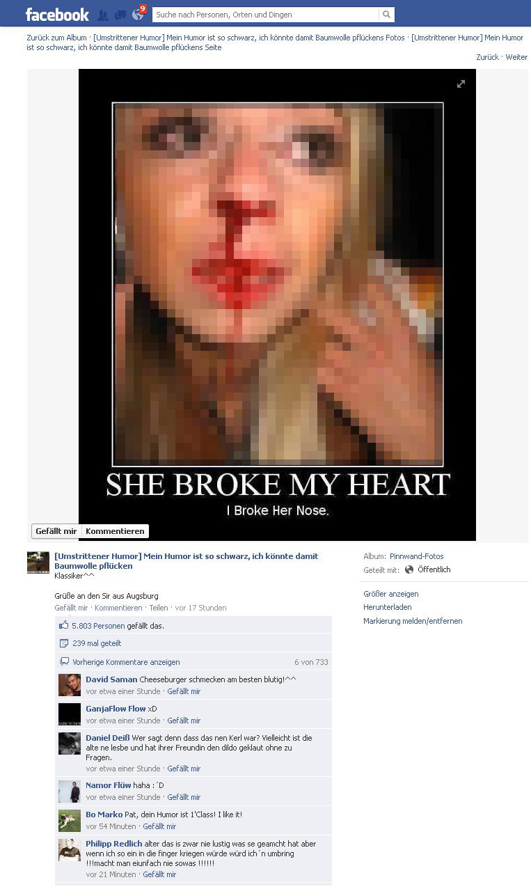 Blutiges Facebook: Sie brach mir mein Herz - Ich brach ihre Nase Blutiges Facebook: Sie brach mir mein Herz - Ich brach ihre Nase